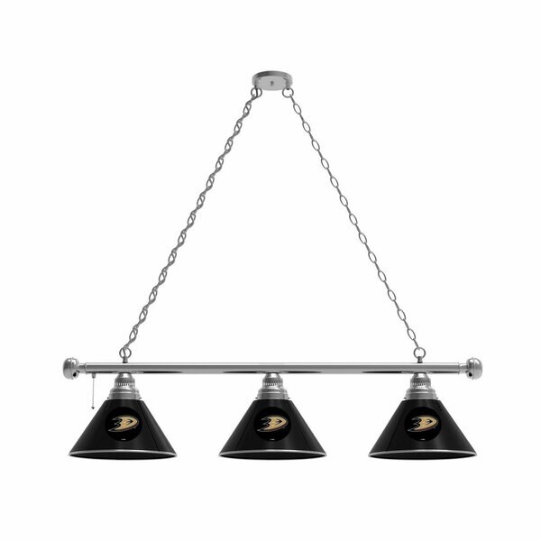 Anaheim Ducks 3 Shade Billiard Light, Chrome Fixture